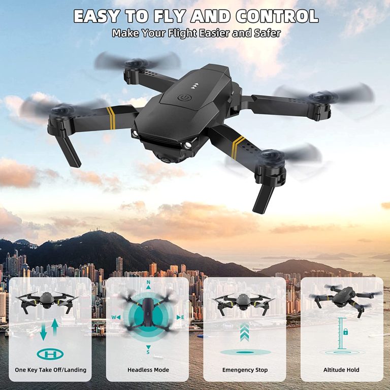 Drones with Camera for Adults 4K Foldable RC Quadcopter E58 Drone with 1080P HD Camera Mini Drone for Kids Gifts, FPV Live Video, Altitude Hold, One Key Take Off/Landing, 3D Flip