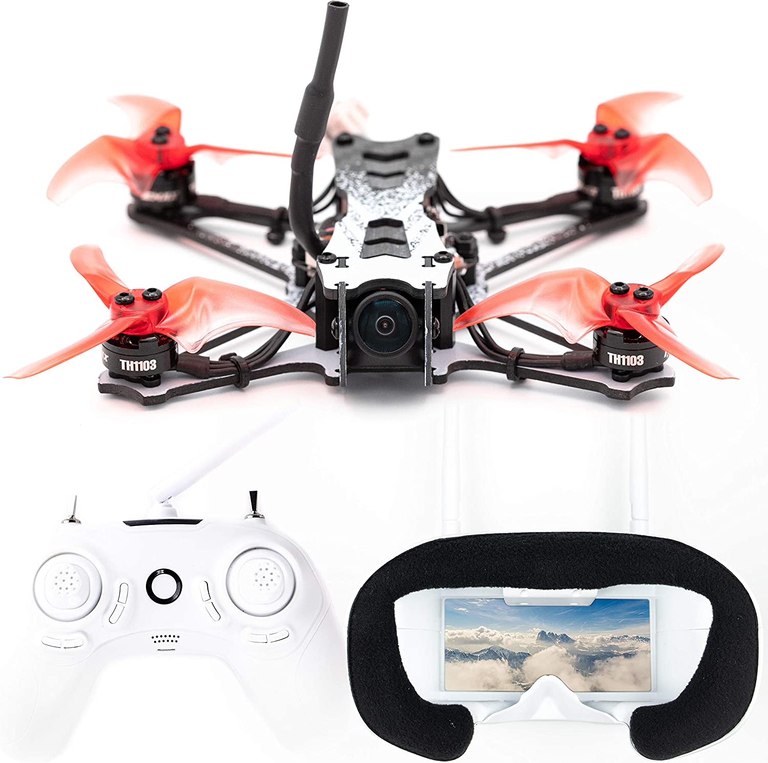 EMAX Tinyhawk 2 Freestyle 2.5 inch FPV Drone for Beginners Ready to Fly RTF Kit 200mw 2s Carbon Fiber Frame 7000KV