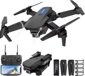 Mini Drone with Camera for Adults – Christmas Toy Gift for Teenage Boy Girl Kids Beginner Age 8-10-12 Years Old – RC Quadcopter Multirotors | Foldable UAV | WiFi HD FPV Live Video | One Key Take Off/Land | Altitude Hold | Headless Mode | 360° Flip | Carrying Case (Black)