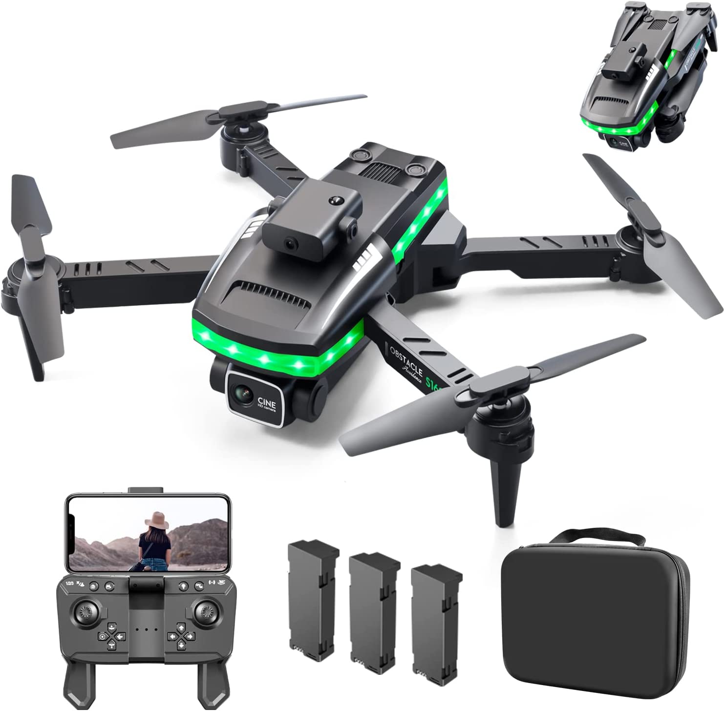 Drone with Camera for Adults 4K, S99 UHD Mini RC Quadcopter Drones for Kids Toy Gifts, WIFI FPV Whoop for Boys Girls, Small Foldable Sky Quad with Live Video, Waypoint Fly, Auto Hover, Gesture and Gravity Control, Emergency Stop, Fly 54 Mins(Orange)