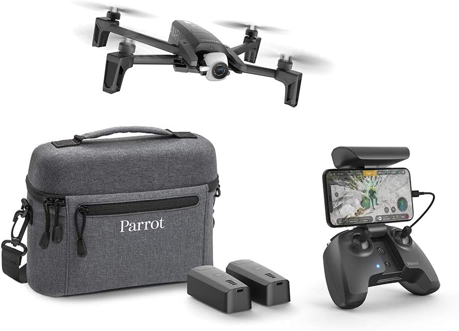 Parrot PF728000 ANAFI Drone, Foldable Quadcopter Drone with 4K HDR Camera, Compact, Silent & Autonomous, Realize your shots with a 180° vertical swivel camera, Dark Grey