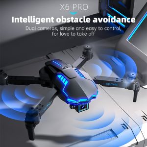 2022 NEW X6 Drones 4K HD Dual Lens With FPV Optical Flow Obstacle Avoidance Profesional Helicopter Mini Plane RC Quadcopter Toys
