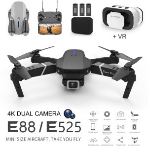 E88 Easy Fly Mini VR FPV Drone 4K Aerial Photography RC Folding Quadcopter With Camera Long Range Remote Control Helicopter Toys