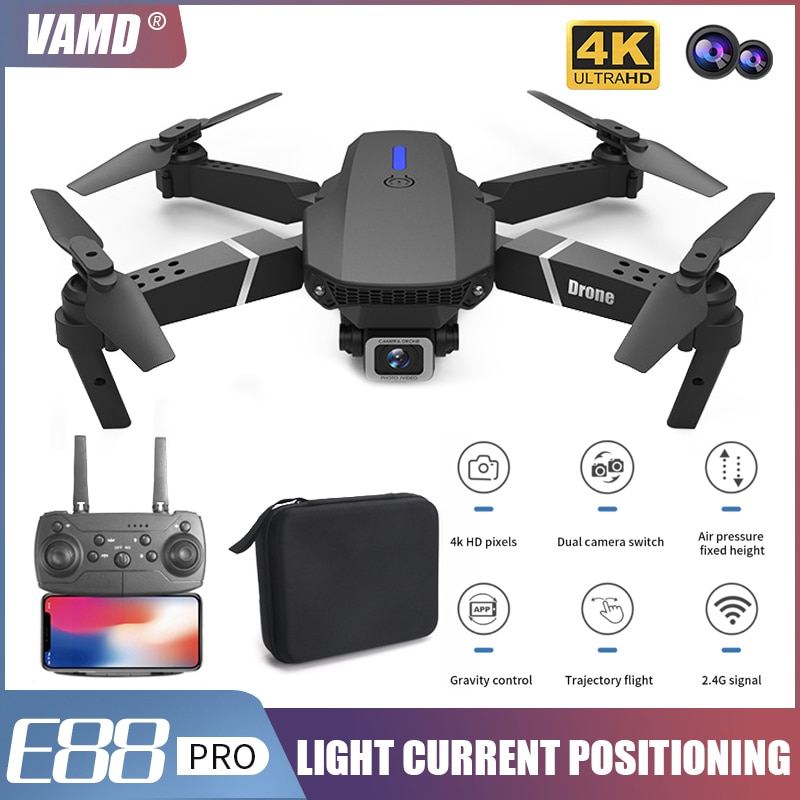E88 PRO Drone Professional 4K Wide Angle HD Camera Height Fixed Foldable Remote Control Quadcopter Helicopter Toy