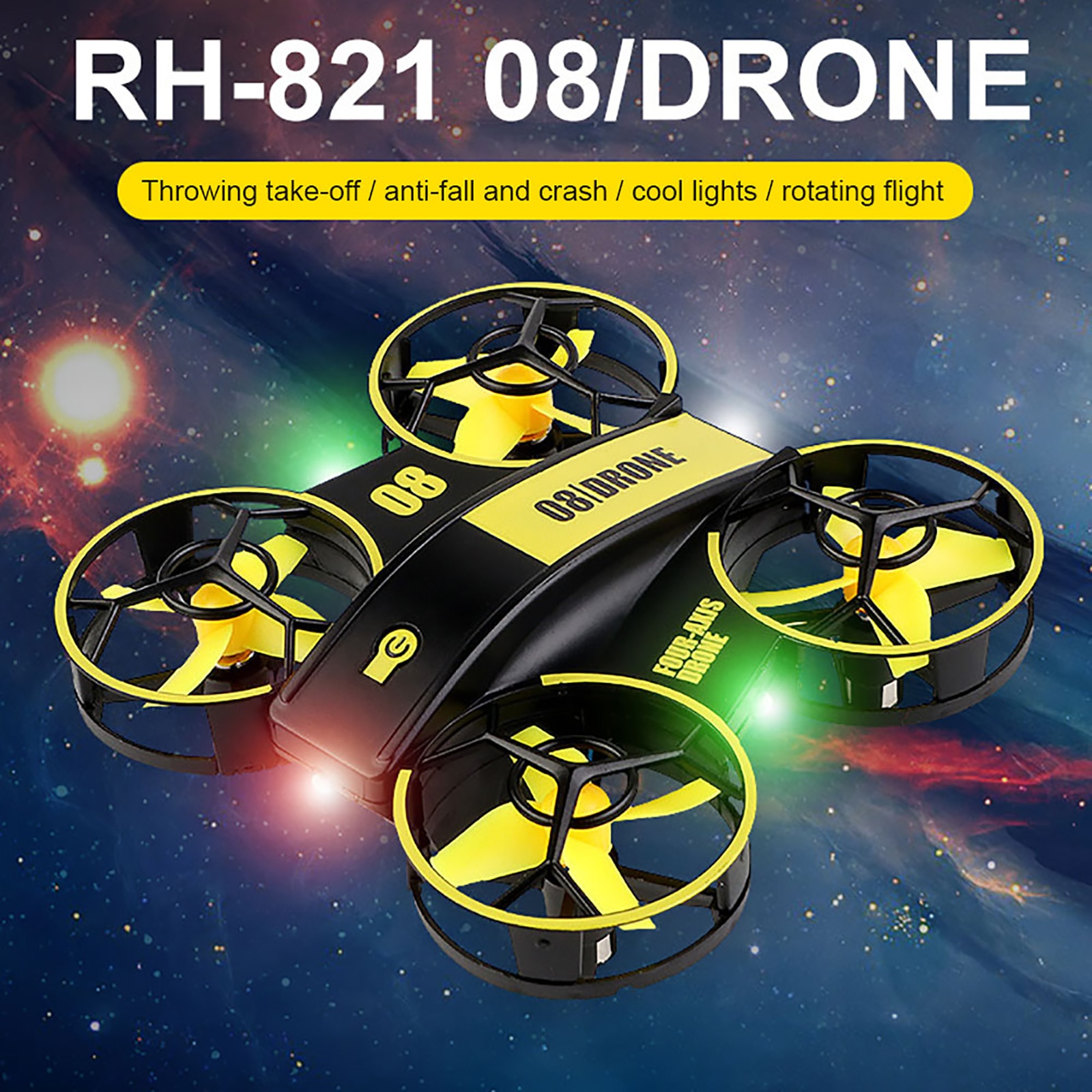 JJRC RH821 Flip Mini RC Drone Helicopter Altitude Hold Remote Control Quadcopter Kids Toys with Lights