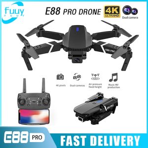 New E88 PRO Drone Professional 4K Wide Angle HD Camera Height Fixed Remote Control Foldable Quadrotor Helicopter Children’s Toys