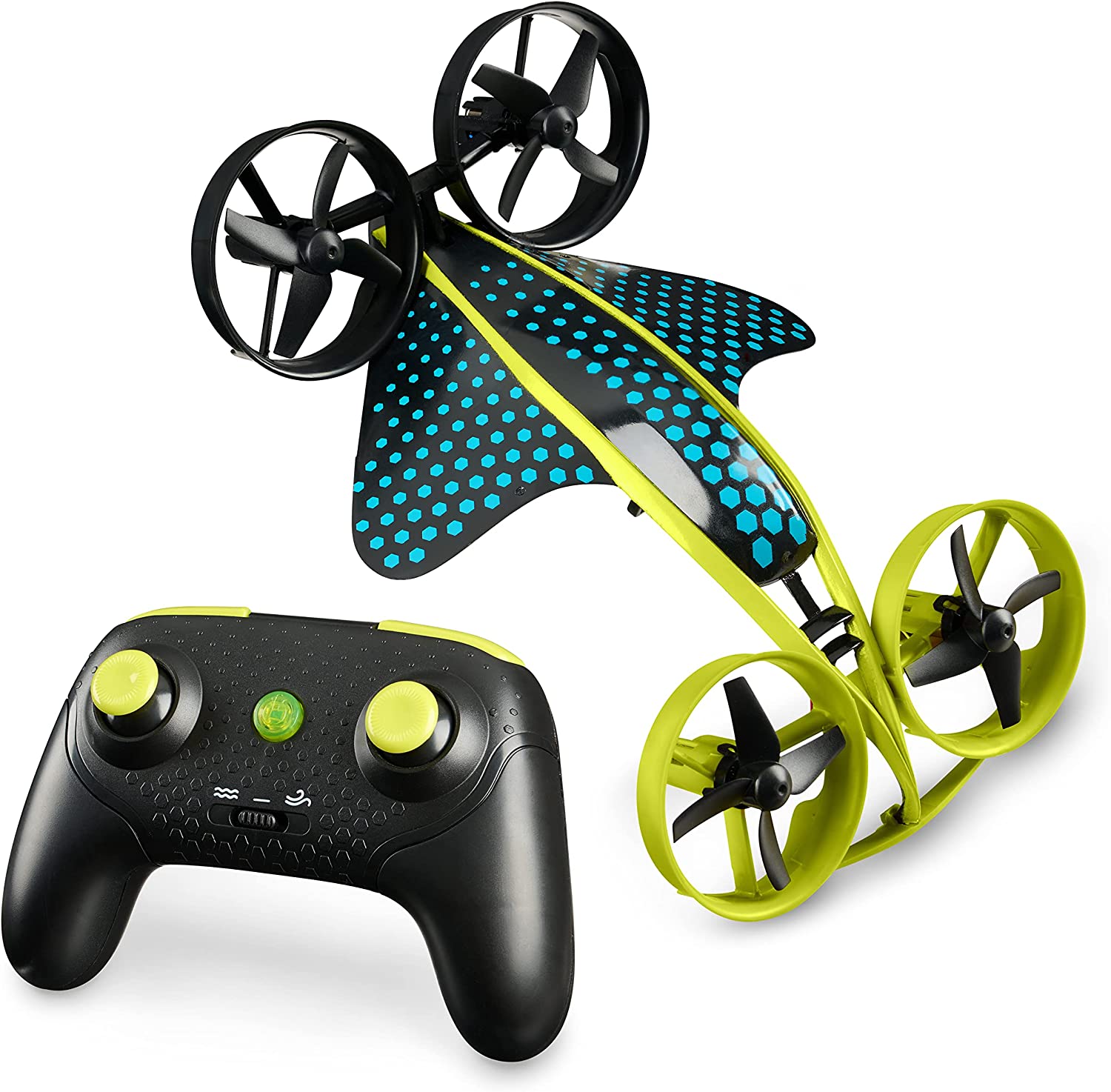 WowWee HydraQuad 3-in-1 Hybrid Air to Water Stunt Drone – Remote Control Toy for Kids