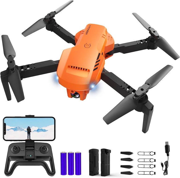 RADCLO Drone with Camera – 1080P HD FPV Foldable Mini Drone with Carrying Case, 2 Batteries, 90° Adjustable Lens, One Key Take Off/Land, Altitude Hold, 360° Flip, Gifts Toys for Boys and Girls