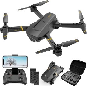 4DV4 Drone with 1080P HD Camera for Adults FPV Live Video RC Quadcopter Helicopter for Beginners Kids Toys Gifts,2 Batteries and Carrying Case,Altitude Hold,Waypoints,3D Flip,Headless Mode,Black