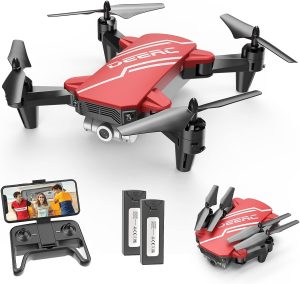 DEERC D20 Mini Drone for Kids with 720P HD FPV Camera Remote Control Toys Gifts for Boys Girls with Altitude Hold, Headless Mode, One Key Start Speed Adjustment, 3D Flips 2 Batteries, Black