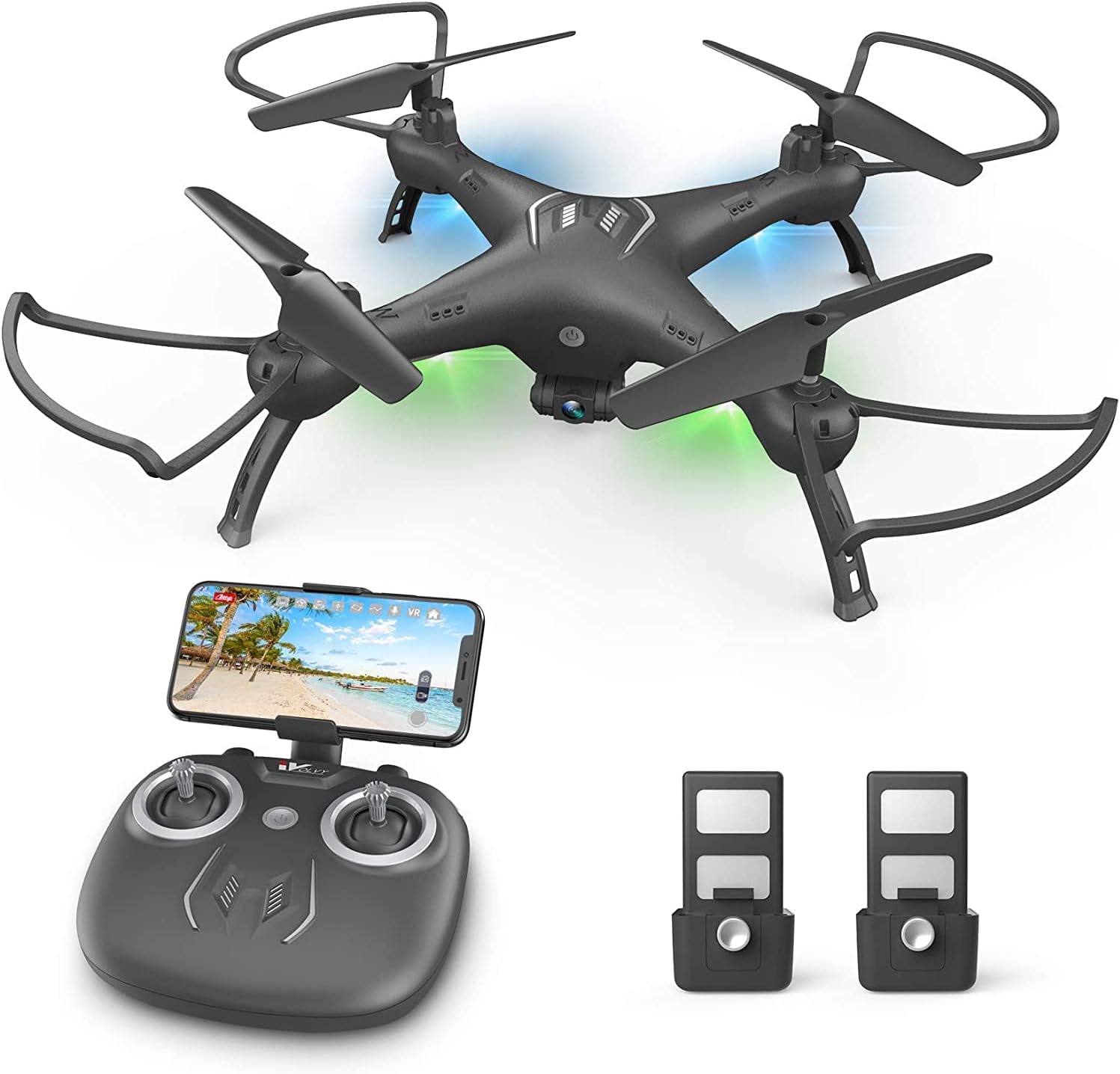 Drone with Camera for Adults, ATTOP 1080P Live Video 120° Wide Angle APP-Controlled Camera Drone for Kids 8-12, Beginner Friendly with 1 Key Fly/Land/Return, Remote/Voice/Gesture/Gravity Control, FPV Drone w/ Safe Emergency Stop, 360° Flip, VR Mode, Carrying Situation, 2 Batteries, Girls/Boys Gifts