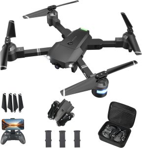 Drones with Camera for Adults – 1080P FPV Drone with Carrying Case, Foldable RC Drone W/2 Batteries, Altitude Hold, Headless Mode, ATTOP Camera Drones for Adults/Beginners, Girls/Boys Gifts