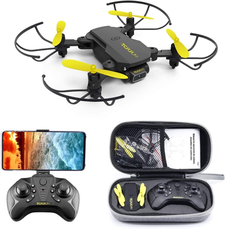 TCMMRC Drone with Camera for Kids, HD FPV Camera RC Drone with Carrying Case Foldable Quadcopter for Beginners One Key Take Off/Land, Altitude Hold, 360° Flip, Toys Gifts for Kids and Adults