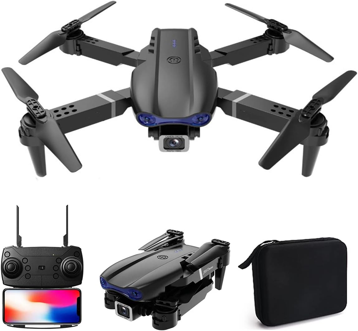 Drone with 1080P Dual HD Camera – 2023 Upgradded RC Quadcopter for Adults and Kids, WiFi FPV RC Drone for Beginners Live Video HD Wide Angle RC Aircraft, Trajectory Flight, Auto Hover, 2 Batteries ,Carrying Case.