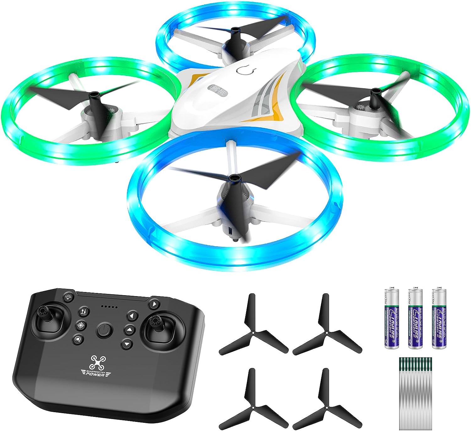 DyineeFy Mini Drone for Kids, Small Colorful Led Quadcopter with Altitude Hold, Headless Mode, 360° flip, and Auto Return Home, RC Drone Easy for Beginner Flying, Kids’ Gift Toy for Boys and Girls