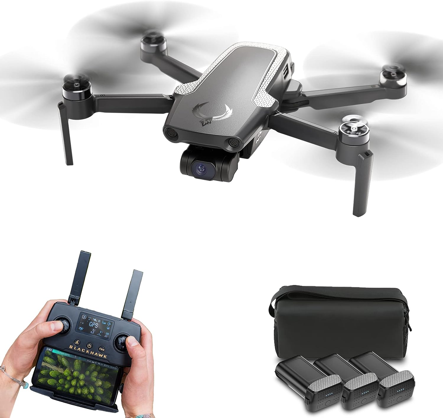 EXO Mini – Professional 4K UHD Long Range Drone – 40 Minute Battery Life, 4K Camera, 5 Mile Range, 12MP Photo, Follow-Me, Return to Home, 15 more – Ready to Fly & Case Included – 3 Batteries