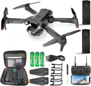 Smart Drone with 4K Camera-Obstacle Avoidance,120°Remote Control Adjustable Lens,Foldable 4K FPV Drones,One-key start /Altitude Hold/Gestures Selfie/3D Flips, 2 Batteries ,Toys Gifts for Kids and Adults