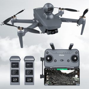 CFLYAI 3 Axis Gimbal Drone, Drones with Camera for Adults 4K Long Range,Gifts for Friends and Children, 2 Batteries,FPV RC Quadcopter with Brushless Motor, 64 Min Flight Time, Level 6 Wind Resistance, GPS Auto Return, Professional Photo Tour, Street Snapshots(Gray with540°Obstacle avoidance)