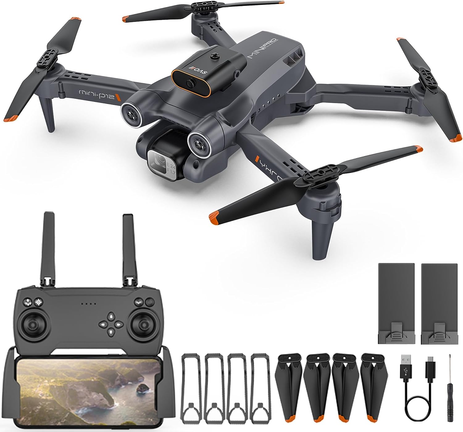 Drone with Camera, Remote Control Drones, 1080P HD Mini Drone for Kids Adults, with One Key Take Off/Landing, Gravity Sensor, Gesture Control, 3D Flip, Voice Control Drone