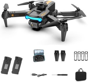 drones with camera for adults 4k One-touch take-off and ntelligent obstacle avoidance Foldable flying machine (black)