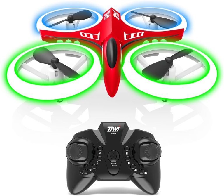 Dwi Dowellin 4.9 Inch Mini Drone for Kids with LED Lights Crash Proof One Key Take Off Landing Flips RC Remote Control Small Flying Toys Drones for Beginners Boys and Girls Adults Nano Quadcopter, Green