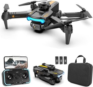 GoolRC XT2 Drone with Camera for Adults, 4K HD FPV Mini Drone for Kids with Optical Flow Positioning, RC Qudcopter with Obstacle Avoidance, 3D Flips, Altitude Hold, Headless Mode, 3 Batteries (Black)