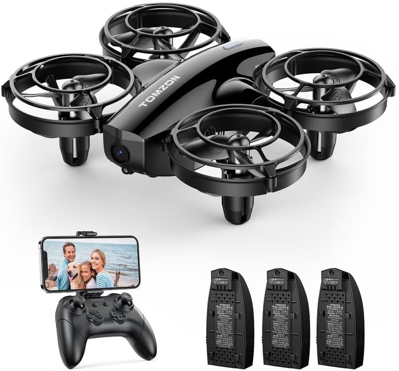TOMZON A24W Mini Drone with Camera for Kids Adults 1080P, FPV Kids Drone with Battle Mode Throw to Go, Small RC Quadcopter Gravity Mode, 3D Flip, Self Spin, Circle Fly, One Key Start 3 Battery 24 Mins