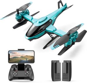 4DRC V10 Foldable Drone with Camera for Adults,1080P FPV WIFI Live Video, Helicopte RC Quadcopter for Beginners and Kids,3D Flips, Gestures Selfie, Altitude Hold, Waypoint Fly,2 Batteries