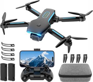 Bokigibi Drone with 1080P HD FPV Camera, RC Aircraft Quadcopter with Headless,3D Flips, One Key Start, Voice/Gravity Control, Speed Adjustment, 2 Batteries, Foldable Drone for Kids, Adults, Beginners