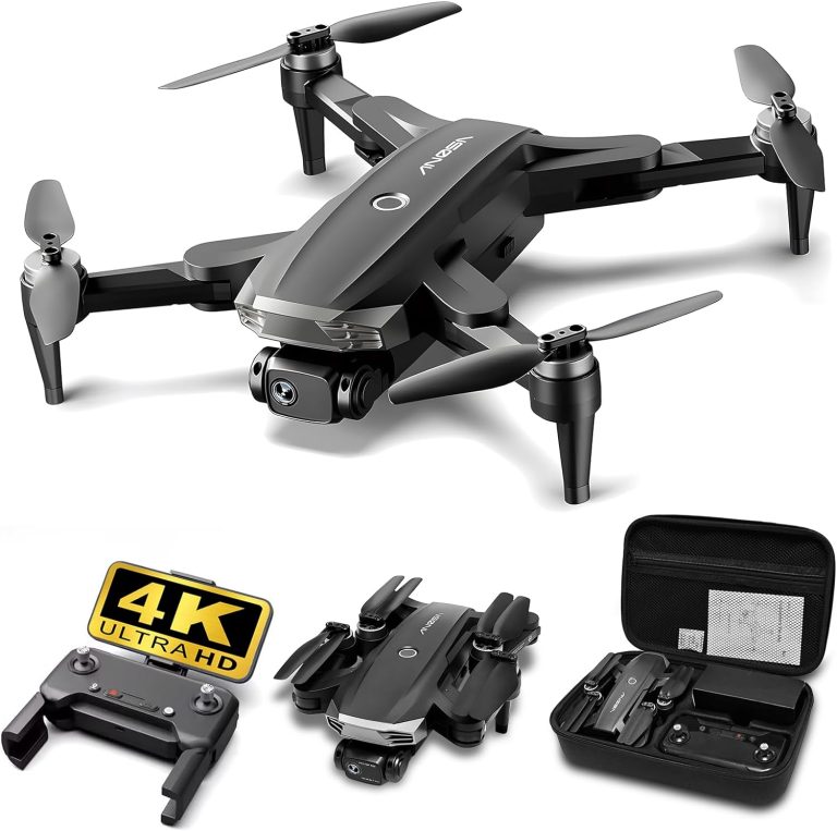Drones with Camera for adults 4K – Toys Gifts for Kids, Adults, Beginner – RC Quadcopter WiFi FPV Live Video, Foldable, Carrying Case, Adjustable Lens, One Key Take Off/Land, Brushless Motor, Long Flying Time, Headless Mode (Black)