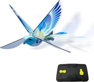 eBird Blue Pigeon – Flying RC Bird Toy for Kids. Indoor / Outdoor Remote Control Bionic Flapping Wings Bird Helicopter. USB Recharging.…