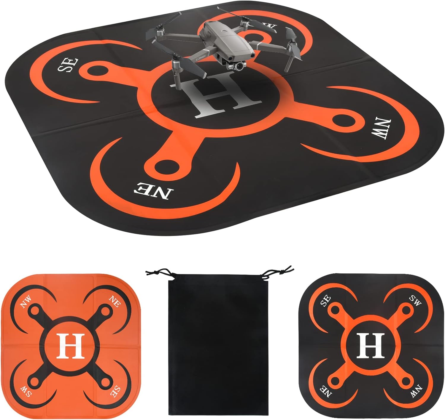 HZD Drone Landing Pad 20 inch/50cm, Weighted Foldable Double-Sided Fast-Fold Helipad for DJI Avata/Mini 2/Mini 3/Mavic 3/Mavic Mini SE/Mavic Air 2/Air 2S/Holy Stone Drone/FPV Drone Accessories