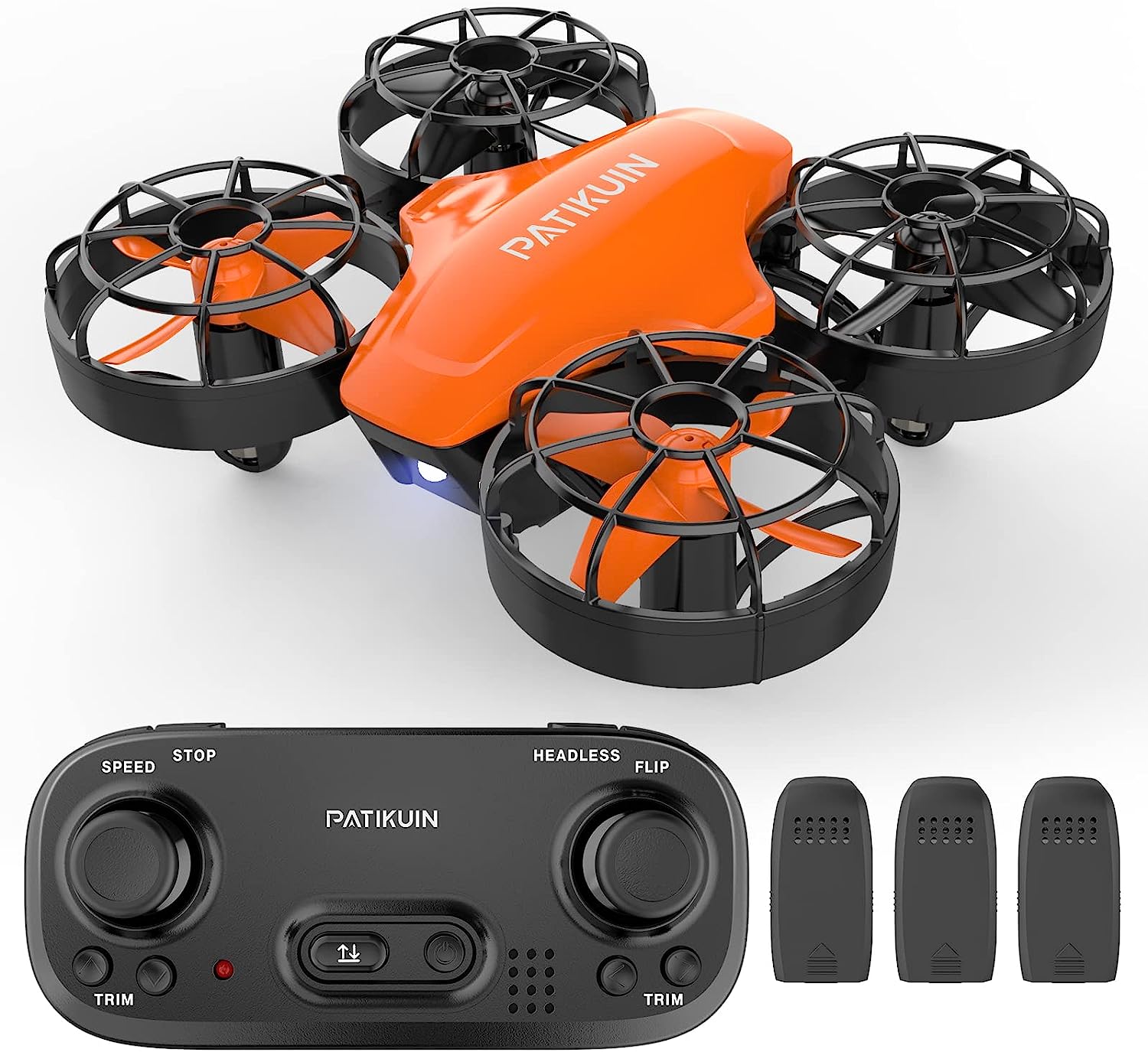 Mini Drones for Kids,PATIKUIN S100 RC Drone with Emergency Stop for over 8 years old Boys and Girls Beginners, Nano RC Helicopter Quadcopter with Auto Hovering 3D Flip Remote Control Headless Mode 3 Batteries Gift Choice for Boys and Girls