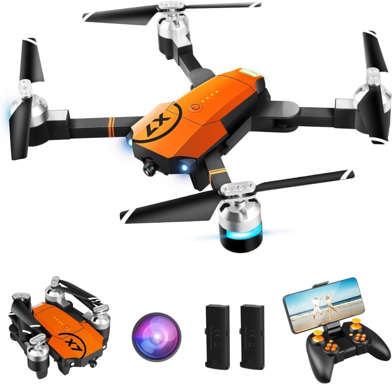 ORKNELY Drone with Camera for Adults, Upgraded WiFi 1080P HD Camera FPV Live Video, RC Quadcopter Kids Toys Gifts for Beginner with Gravity Sensor, 360° Flip, Waypoint Fly, Headless Mode, One Key Take Off/Landing, Altitude Hold