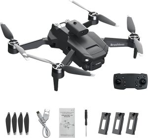 AIROKA Aerial Drone, Brushless Drone, Front 8K HD Camera, One-Touch Take-Off and Landing, 360° Flip, Four-Sided Obstacle Avoidance, with Three Batteries, Suitable for Adults and Beginners, Preferred Gift for Boys and Girls (Black)