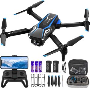 Dazlen Drone with Camera for Adults, 1080P FPV Foldable Drone with Altitude Hold, 3D Flips, Gestures Selfie, Waypoint Fly, 3 Speed Mode, One Key Start/ Landing, Toys Gifts RC Quadcopter with 2 Batteries for Kids Beginners