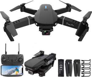 Mini Drone with Camera for Adults – Christmas Toy Gift for Teenage Boy Girl Kids Beginner Age 8-10-12 Years Old – RC Quadcopter Multirotors | Foldable UAV | WiFi HD FPV Live Video | One Key Take Off/Land | Altitude Hold | Headless Mode | 360° Flip | Carrying Case (INS+ Black)