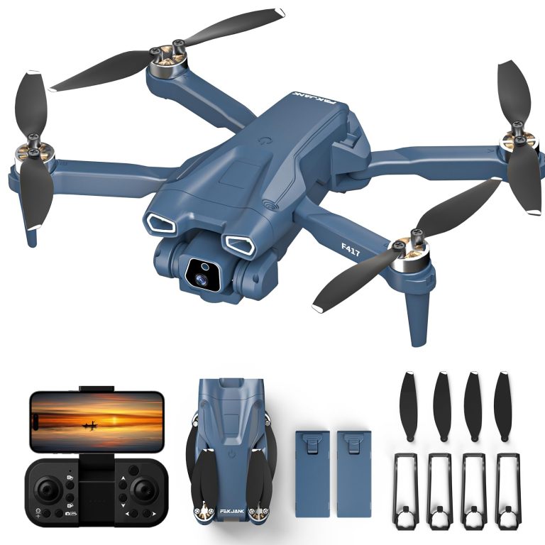 Brushless Motor Drone with Dual Camera for Adults, 1080P Adjustable Camera Drones, 5GHz WiFi FPV RC Quadcopter with Optical Flow Positioning for Beginners, 3D Flips, 2 Batteries