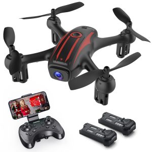 Elukiko Drone with Camera for Adults Kids, 1080P HD FPV WIFI Mini Drones, RC Quadcopter Helicopter with 2 Batteries, Throw to Go, High-Speed Rotation, 3D Flips, Waypoints Fly, Gravity Control, Gesture Control, One Key Take Off/Landing, One Key Return, Christmas Gifts for Adults Teens Boys Girls