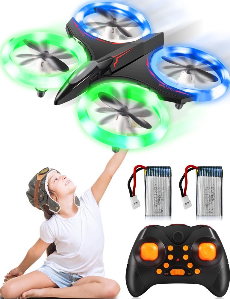 Mini Drone For Kids, Rc Drone With With One Key Take Off-Landing, Altitude Hold, Headless Mode, 360° Flip, LED Light Quadcopter, Propeller Full Protect, Small Helicopter Plane Easy To Fly Kids Gifts Toys
