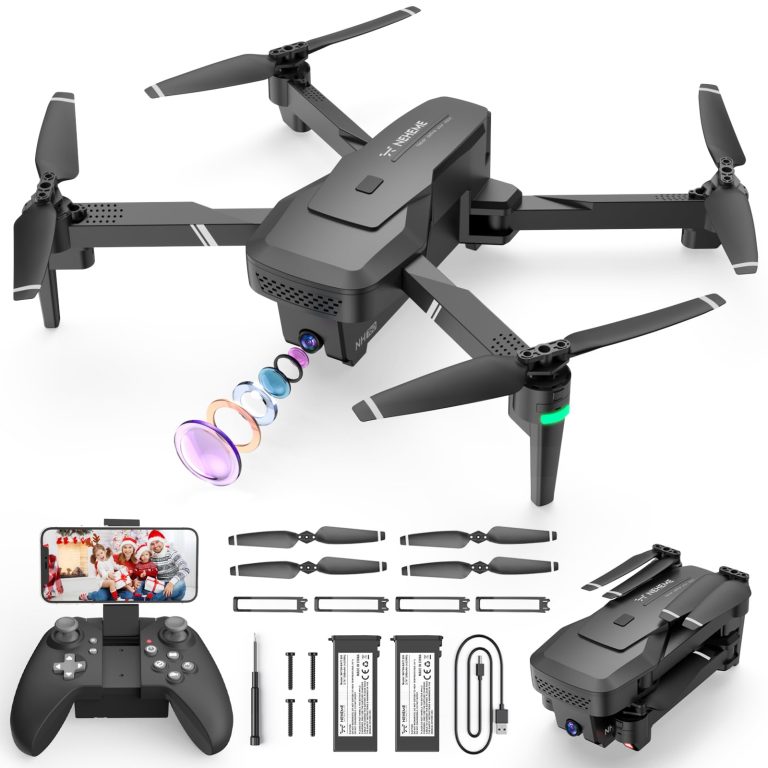 NEHEME Drone with Camera – 1080P HD FPV Foldable Drones for Kids Beginners, Remote Control Helicopter Toys Gifts for Boys Girls and Adults, One Key Start, Altitude Hold, Rotation, 2 Batteries