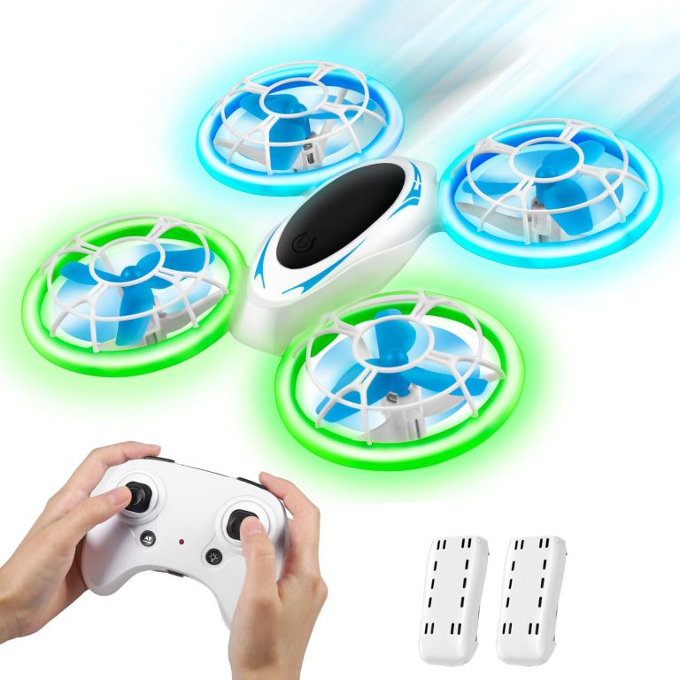 Drone for Kids LED Mini Drones 3D Flips 360 Rotation 3 Speeds Headless Mode RC Quadcopter With 2PCS Rechargeble Modular Batteries Upgraded Guards Small Toy Drone for Beginners Indoor Outdoor Boys and Girls Gifts
