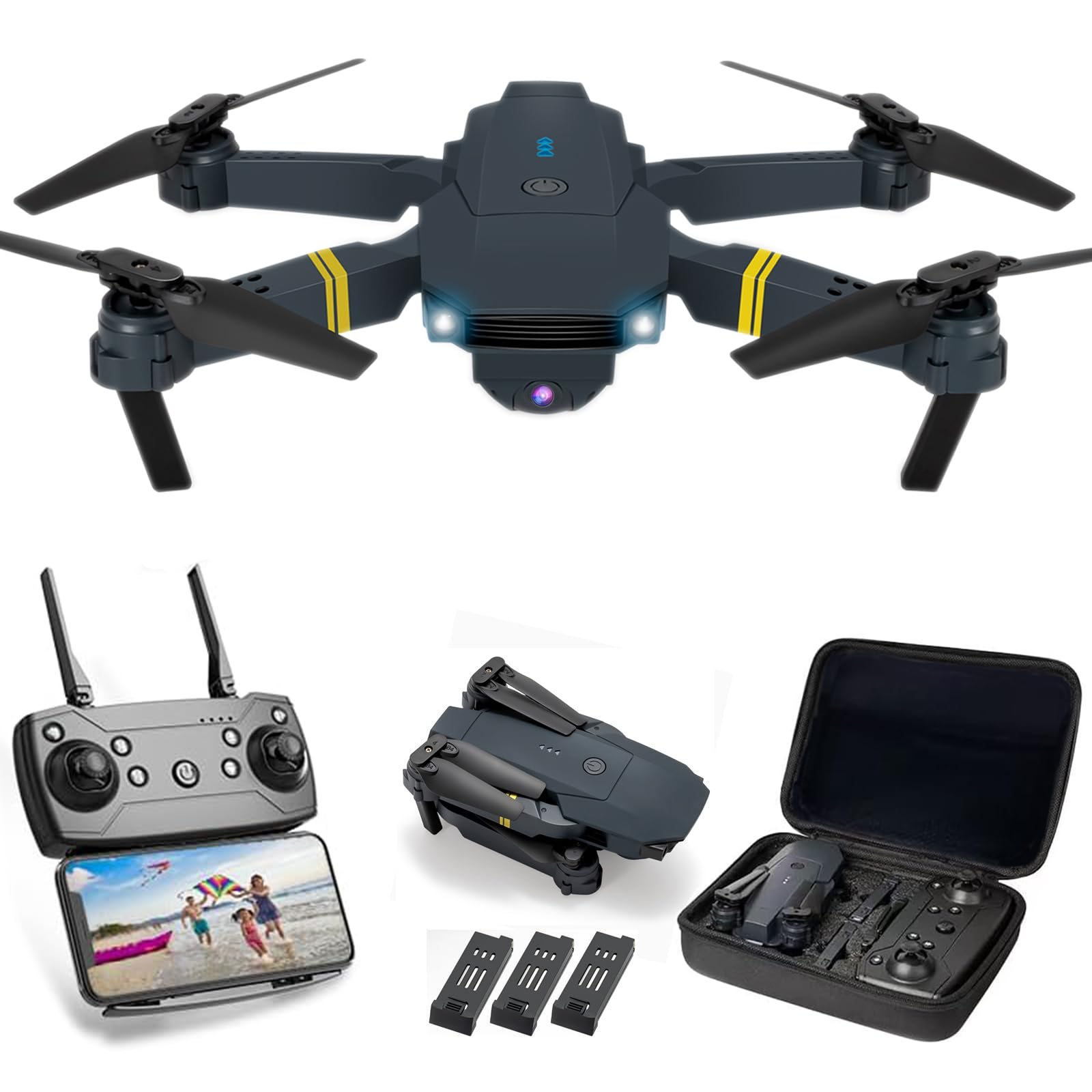 Drones with Camera for Adults and Kids 4K Foldable RC Quadcopter E58 Drone with 1080P HD Camera