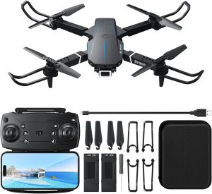 Drones with Camera for Adults Beginners Kids, Foldable Drone with 1080P HD Camera, RC Quadcopter – FPV Live Video, Altitude Hold, Headless Mode, One Key Take Off/Landing, APP Control
