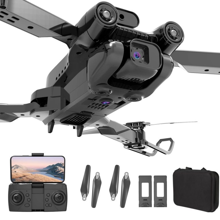 Foldable drone Dual Camera remote controller drones for kids – Easy to fly indoor flying toys with headless mode, auto hover, 3D flip, 5-side obstacle avoidance Brushless Motor and real-time video transmission – Perfect indoor flying toys/gifts for boys and girls!