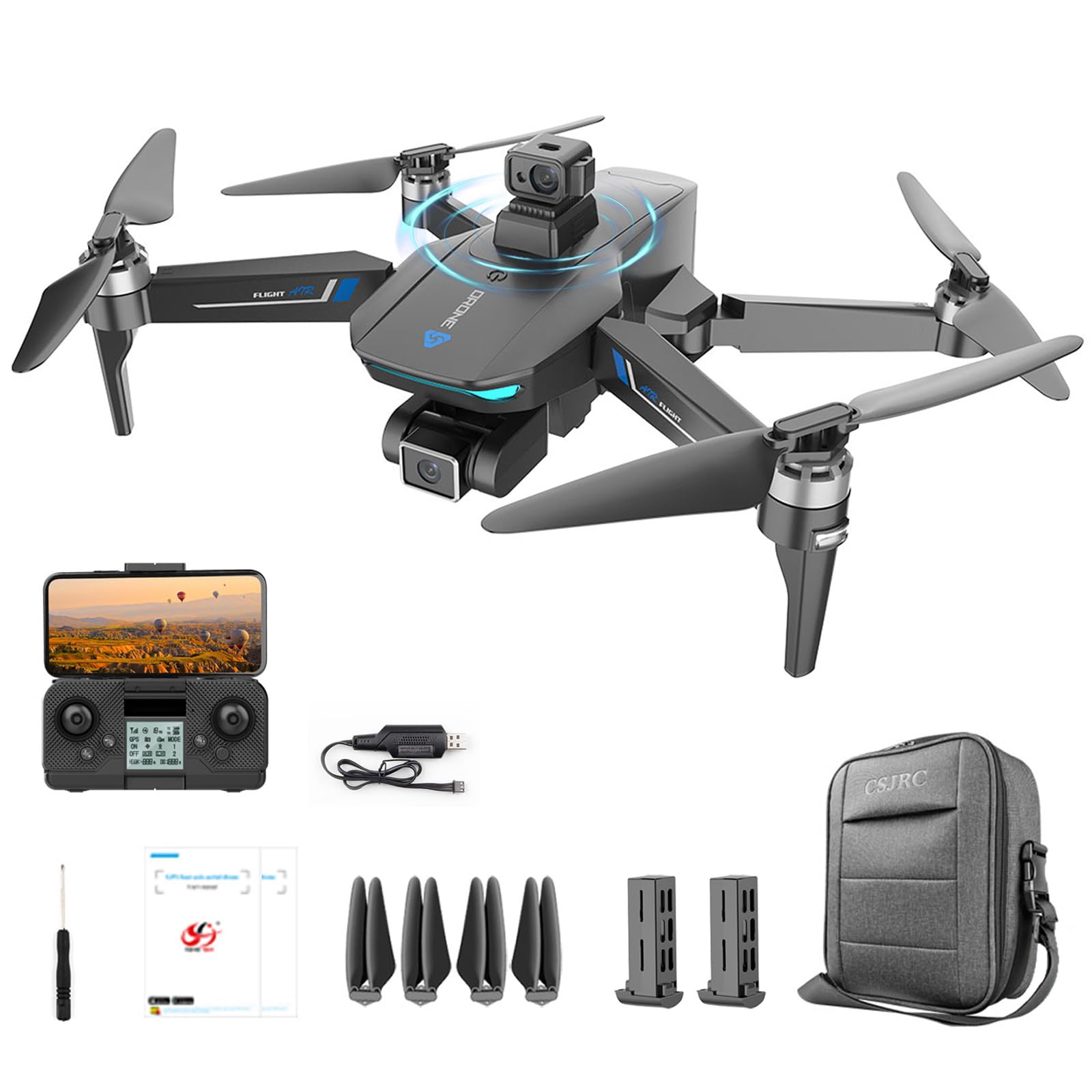 HYTOBP S189 Max Drone with Camera, 8K EIS Camera, Laser Obstacle Avoidance, 60 Mins Flight, 2 Batteries, Brushless Motor, GPS Auto Return, Resistant to wind level 8, 5GHz Transmission, Follow Me, Drones for adults Long Range