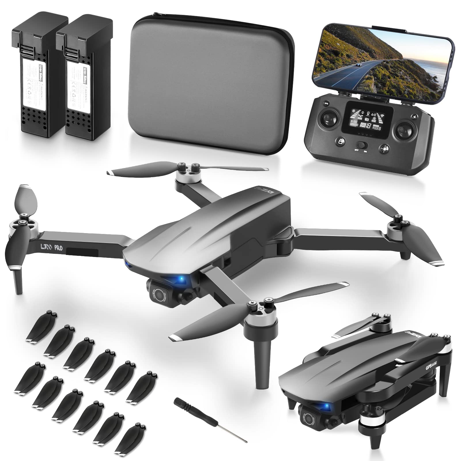 NMY N300 GPS Drones with Camera for Adults 4K, 3800ft Transmission, 40mins Flight Time on 2 Batteries, Brushless Motor, Mobile Phone Control, Multiple Flight Modes, Suitable for Beginners