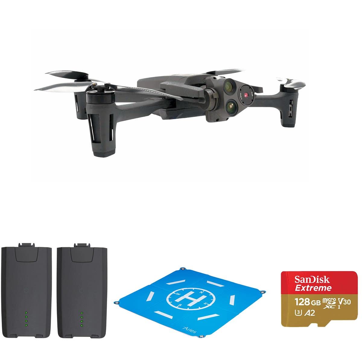 Parrot ANAFI USA Thermal Drone Bundle with Spare Batteries, 128GB microSD Memory Card, Landing Pad