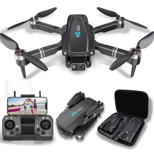 Drones with Camera for Adults 4K, Upgraded Foldable RC Quadcopter Brushless Motor Drones with 1080P HD Camera Mini Drone Christmas Gifts for Girls/Boys, FPV Live Video, Altitude Hold, One Key Take Off/Landing, Toys Gifts for Kids Beginners