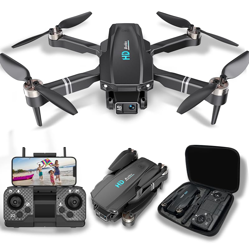 Drones with Camera for Adults 4K, Upgraded Foldable RC Quadcopter Brushless Motor Drones with 1080P HD Camera Mini Drone Christmas Gifts for Girls/Boys, FPV Live Video, Altitude Hold, One Key Take Off/Landing, Toys Gifts for Kids Beginners